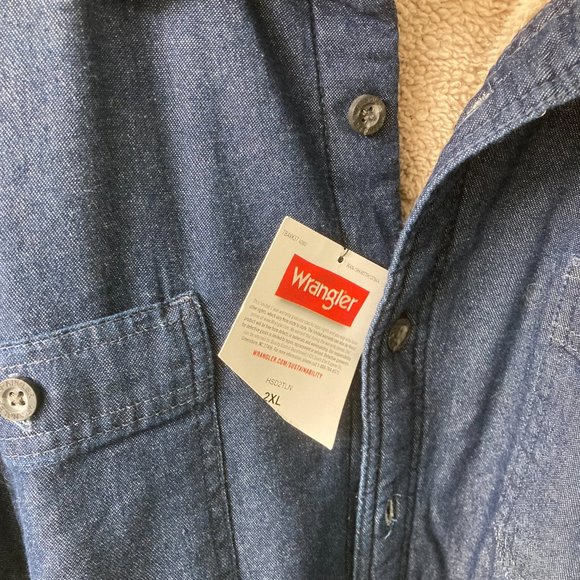 Men's Wrangler button up insulated denim jacket, size 2XL - Picture 4 of 10